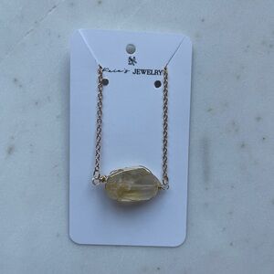 Gold Wire Wrapped Citrine Necklace